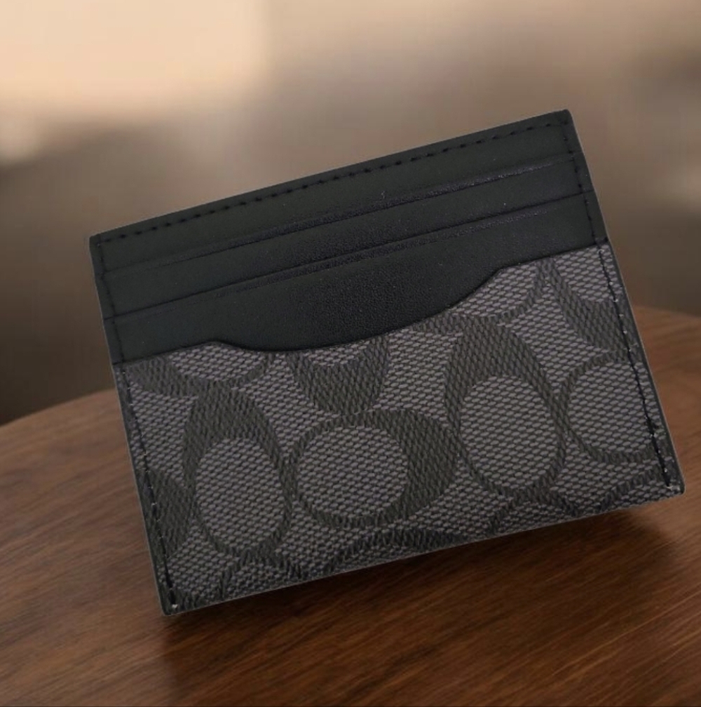 Card Holder in Black and Grey NEW in Box